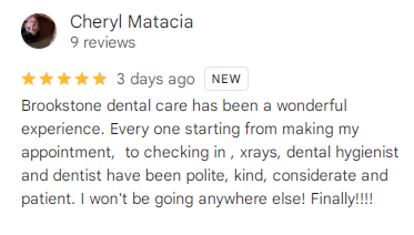 Brookstone Dental Care customer review